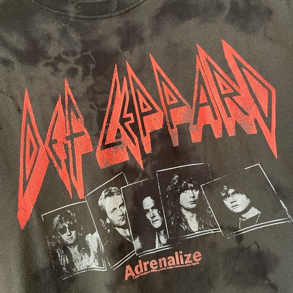 T-shirt Vintage Def Leppard Tie-dye Rose Années 80 - Taille L, Coton, Rock Hair Metal - Occasion Très Bon état